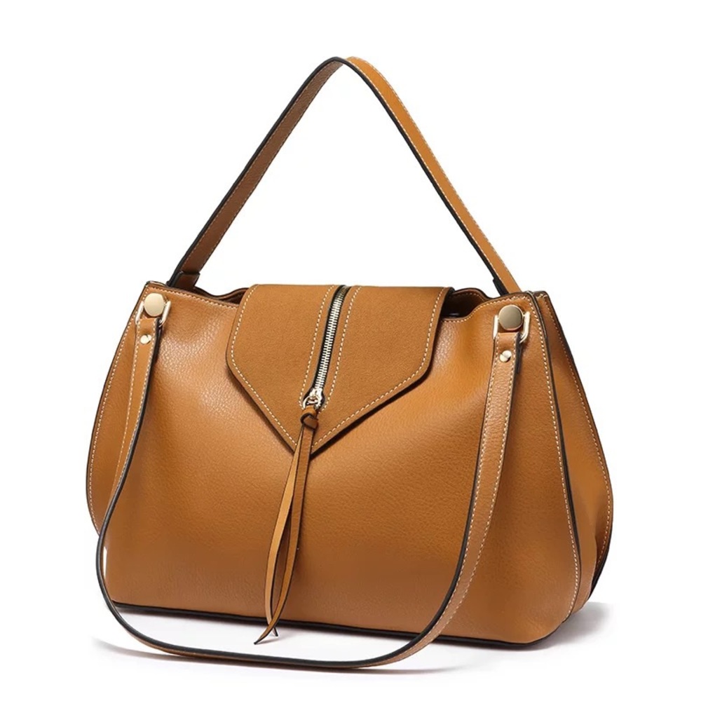 Brown handbag, shoulder bag